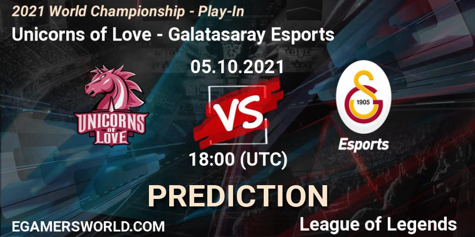 Unicorns of Love vs Galatasaray Esports: Match Prediction. 05.10.21, LoL, 2021 World Championship - Play-In