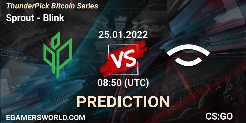 Sprout vs Blink: Match Prediction. 25.01.2022 at 15:50, Counter-Strike (CS2), ThunderPick Bitcoin Series