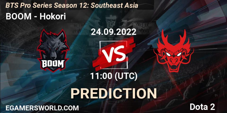 BOOM vs Hokori: Match Prediction. 24.09.22, Dota 2, BTS Pro Series Season 12: Southeast Asia