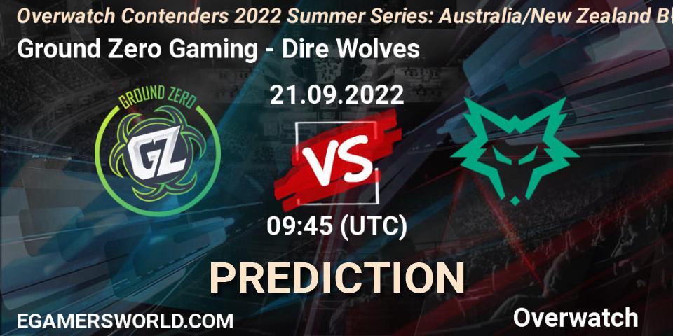 Ground Zero Gaming vs Dire Wolves: Match Prediction. 21.09.2022 at 09:45, Overwatch, Overwatch Contenders 2022 Summer Series: Australia/New Zealand B-Sides