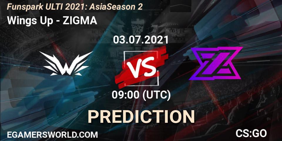 Wings Up vs ZIGMA: Match Prediction. 03.07.2021 at 09:00, Counter-Strike (CS2), Funspark ULTI 2021: Asia Season 2