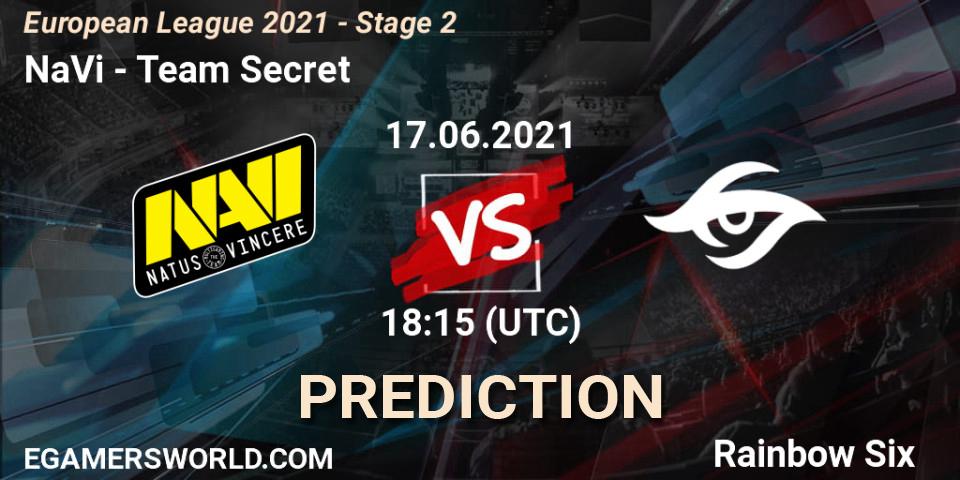 NaVi vs Team Secret: Match Prediction. 17.06.2021 at 17:15, Rainbow Six, European League 2021 - Stage 2