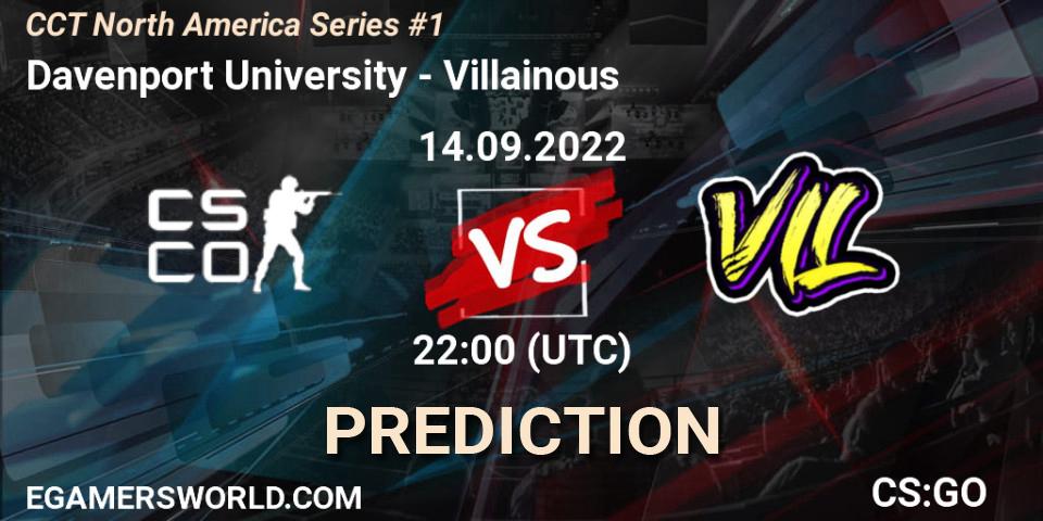Davenport University vs Villainous: Match Prediction. 14.09.2022 at 22:00, Counter-Strike (CS2), CCT North America Series #1