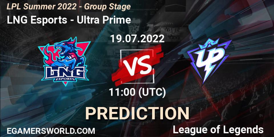 LNG Esports vs Ultra Prime: Match Prediction. 19.07.2022 at 12:00, LoL, LPL Summer 2022 - Group Stage