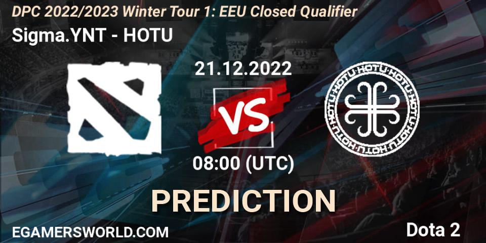 Sigma.YNT vs HOTU: Match Prediction. 21.12.2022 at 08:01, Dota 2, DPC 2022/2023 Winter Tour 1: EEU Closed Qualifier