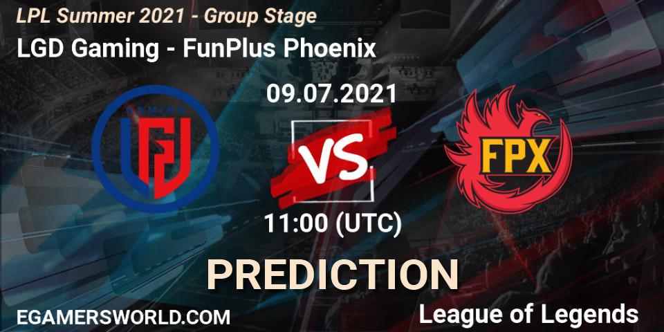 LGD Gaming vs FunPlus Phoenix: Match Prediction. 09.07.2021 at 11:00, LoL, LPL Summer 2021 - Group Stage