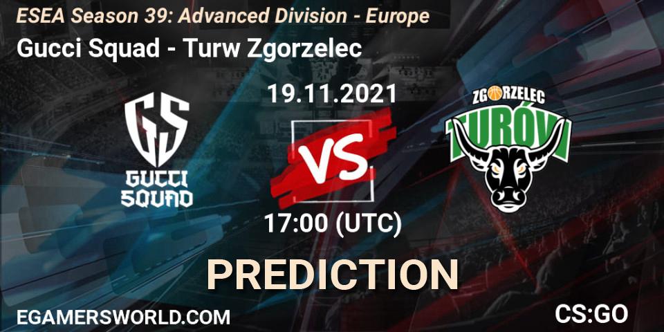 Gucci Squad vs Turów Zgorzelec: Match Prediction. 19.11.2021 at 17:00, Counter-Strike (CS2), ESEA Season 39: Advanced Division - Europe