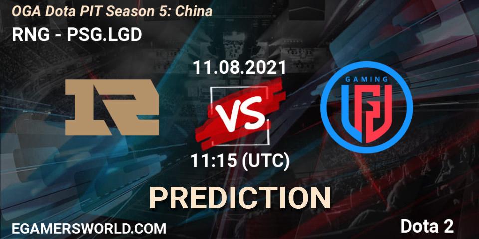 RNG vs PSG.LGD: Match Prediction. 11.08.21, Dota 2, OGA Dota PIT Season 5: China