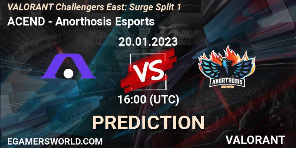 ACEND vs Anorthosis Esports: Match Prediction. 20.01.23, VALORANT, VALORANT Challengers 2023 East: Surge Split 1