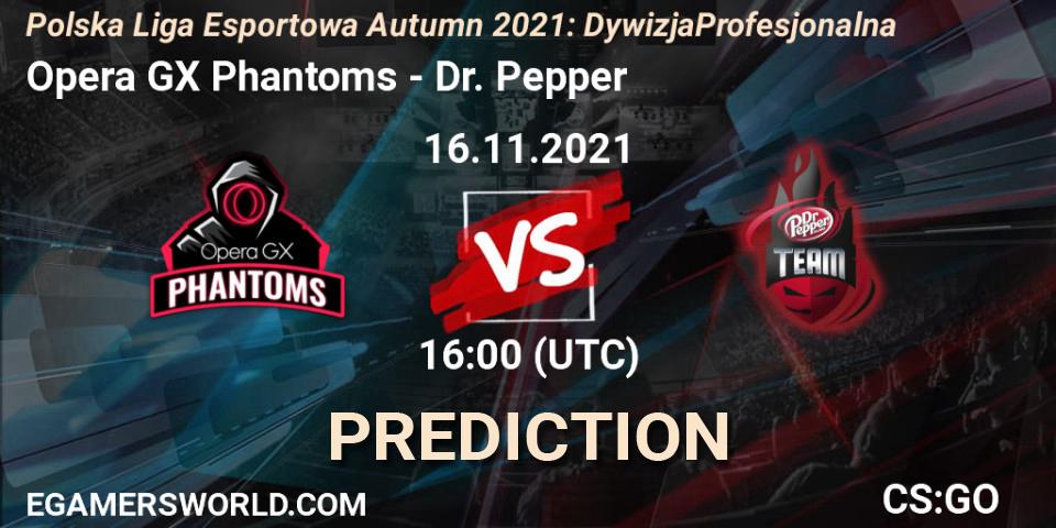 Opera GX Phantoms vs Dr. Pepper: Match Prediction. 16.11.2021 at 17:30, Counter-Strike (CS2), Polska Liga Esportowa Autumn 2021: Dywizja Profesjonalna