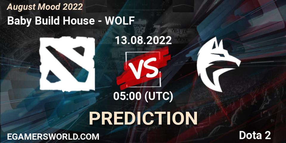 Baby Build House vs WOLF: Match Prediction. 13.08.2022 at 05:06, Dota 2, August Mood 2022