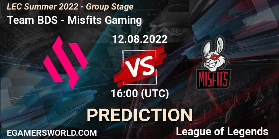 Team BDS vs Misfits Gaming: Match Prediction. 12.08.22, LoL, LEC Summer 2022 - Group Stage