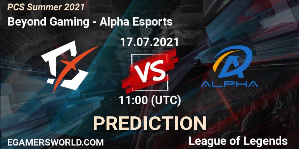 Beyond Gaming vs Alpha Esports: Match Prediction. 17.07.2021 at 11:00, LoL, PCS Summer 2021