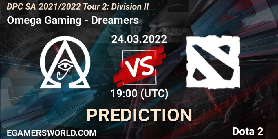 Omega Gaming vs Dreamers: Match Prediction. 24.03.2022 at 19:00, Dota 2, DPC 2021/2022 Tour 2: SA Division II (Lower)
