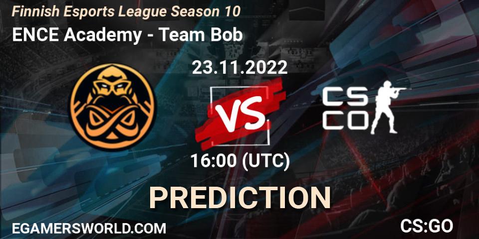 ENCE Academy vs Team Bob: Match Prediction. 23.11.22, CS2 (CS:GO), Finnish Esports League Season 10