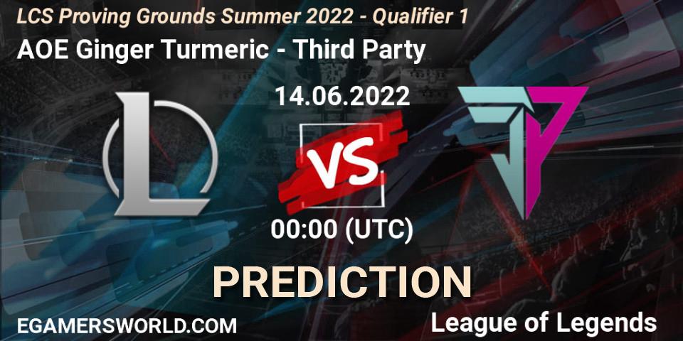 AOE Ginger Turmeric vs Third Party: Match Prediction. 14.06.2022 at 00:00, LoL, LCS Proving Grounds Summer 2022 - Qualifier 1
