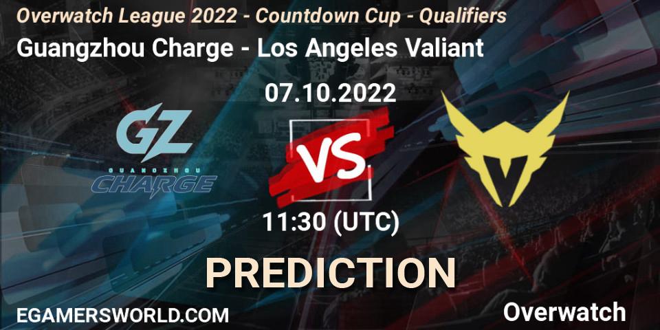 Guangzhou Charge vs Los Angeles Valiant: Match Prediction. 07.10.2022 at 11:50, Overwatch, Overwatch League 2022 - Countdown Cup - Qualifiers