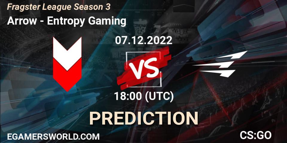 Arrow vs Entropy Gaming: Match Prediction. 07.12.22, CS2 (CS:GO), Fragster League Season 3