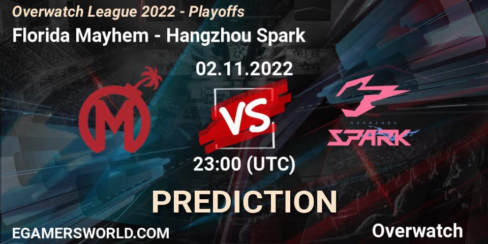Florida Mayhem vs Hangzhou Spark: Match Prediction. 02.11.2022 at 23:15, Overwatch, Overwatch League 2022 - Playoffs