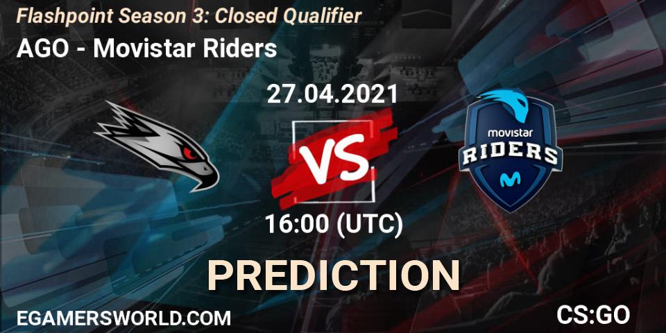 AGO vs Movistar Riders: Match Prediction. 27.04.2021 at 11:00, Counter-Strike (CS2), Flashpoint Season 3: Closed Qualifier