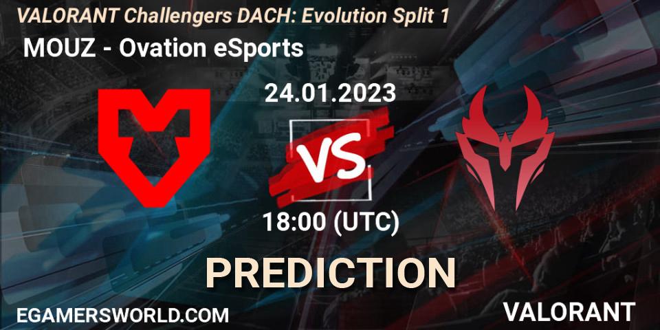  MOUZ vs Ovation eSports: Match Prediction. 24.01.23, VALORANT, VALORANT Challengers 2023 DACH: Evolution Split 1