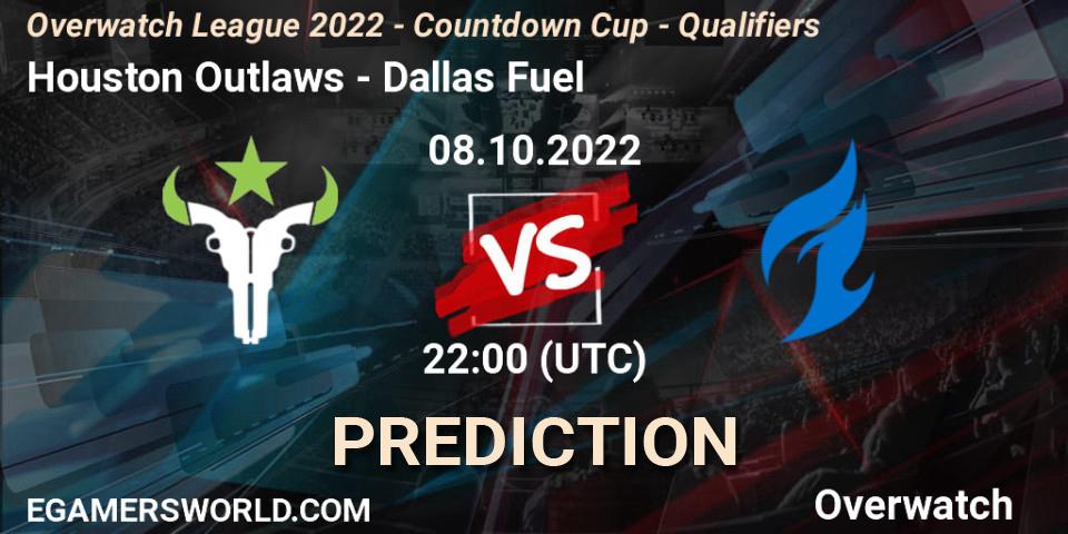 Houston Outlaws vs Dallas Fuel: Match Prediction. 08.10.22, Overwatch, Overwatch League 2022 - Countdown Cup - Qualifiers