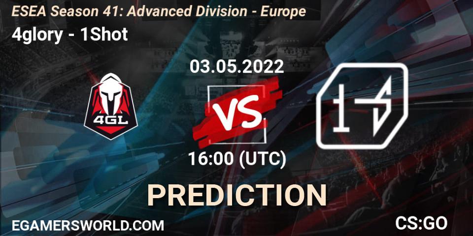 4glory vs 1Shot: Match Prediction. 04.05.2022 at 17:00, Counter-Strike (CS2), ESEA Season 41: Advanced Division - Europe