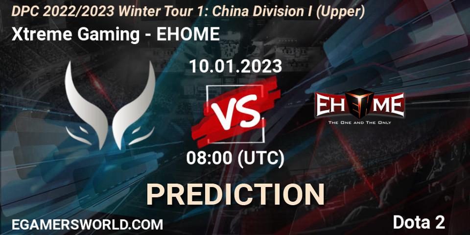 Xtreme Gaming vs EHOME: Match Prediction. 10.01.2023 at 07:55, Dota 2, DPC 2022/2023 Winter Tour 1: CN Division I (Upper)