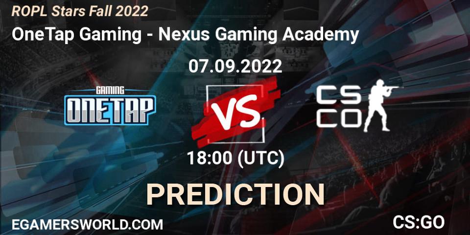 OneTap Gaming vs Nexus Gaming Academy: Match Prediction. 07.09.2022 at 18:00, Counter-Strike (CS2), ROPL Stars Fall 2022