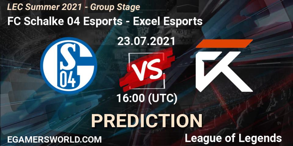 FC Schalke 04 Esports vs Excel Esports: Match Prediction. 23.07.2021 at 16:00, LoL, LEC Summer 2021 - Group Stage