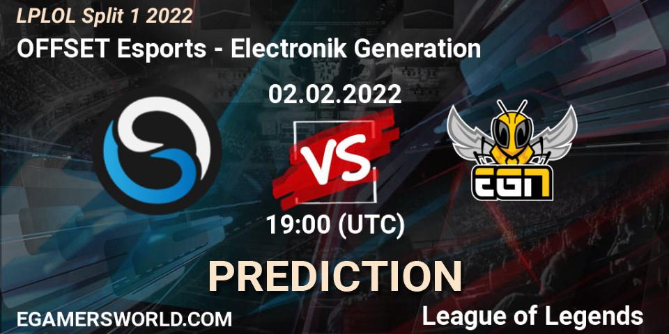 OFFSET Esports vs Electronik Generation: Match Prediction. 02.02.22, LoL, LPLOL Split 1 2022