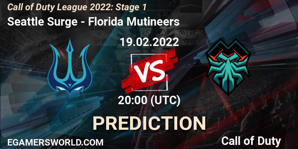 Seattle Surge vs Florida Mutineers: Match Prediction. 19.02.2022 at 20:00, Call of Duty, Call of Duty League 2022: Stage 1