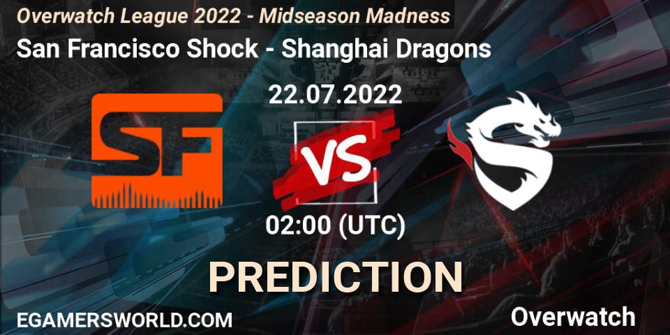 San Francisco Shock vs Shanghai Dragons: Match Prediction. 22.07.2022 at 05:00, Overwatch, Overwatch League 2022 - Midseason Madness