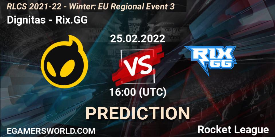 Dignitas vs Rix.GG: Match Prediction. 25.02.2022 at 16:00, Rocket League, RLCS 2021-22 - Winter: EU Regional Event 3
