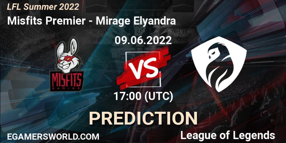 Misfits Premier vs Mirage Elyandra: Match Prediction. 09.06.2022 at 17:00, LoL, LFL Summer 2022