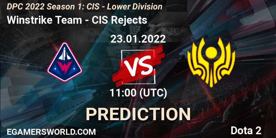 Winstrike Team vs CIS Rejects: Match Prediction. 23.01.2022 at 11:00, Dota 2, DPC 2022 Season 1: CIS - Lower Division