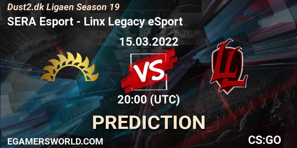 SERA Esport vs Linx Legacy eSport: Match Prediction. 15.03.2022 at 20:00, Counter-Strike (CS2), Dust2.dk Ligaen Season 19