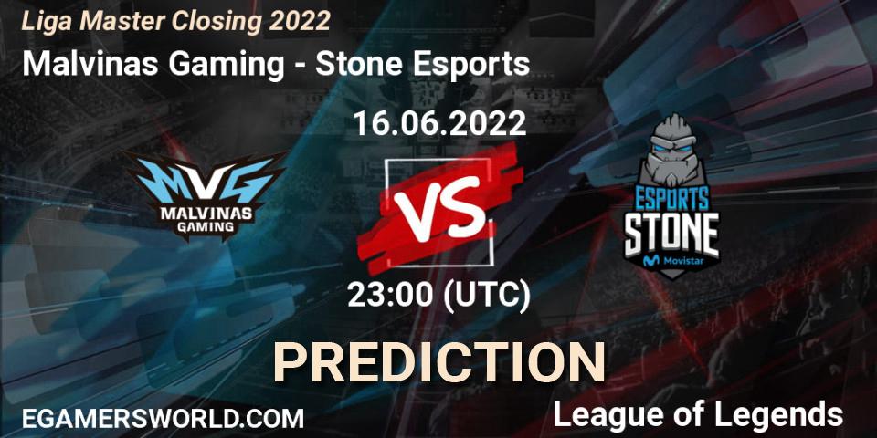 Malvinas Gaming vs Stone Esports: Match Prediction. 16.06.2022 at 23:00, LoL, Liga Master Closing 2022