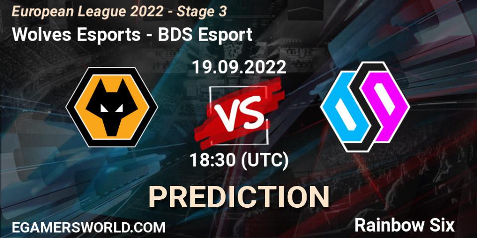 Wolves Esports vs BDS Esport: Match Prediction. 19.09.2022 at 18:30, Rainbow Six, European League 2022 - Stage 3