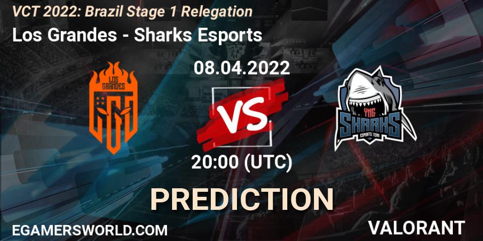 Los Grandes vs Sharks Esports: Match Prediction. 08.04.2022 at 20:15, VALORANT, VCT 2022: Brazil Stage 1 Relegation
