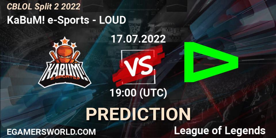 KaBuM! e-Sports vs LOUD: Match Prediction. 17.07.2022 at 19:00, LoL, CBLOL Split 2 2022