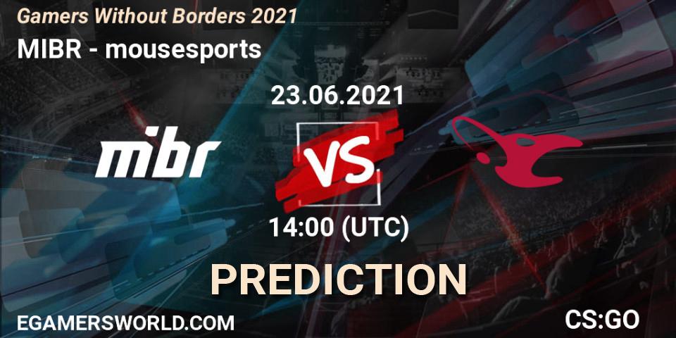 MIBR vs mousesports: Match Prediction. 23.06.21, CS2 (CS:GO), Gamers Without Borders 2021