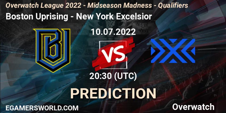Boston Uprising vs New York Excelsior: Match Prediction. 10.07.2022 at 20:45, Overwatch, Overwatch League 2022 - Midseason Madness - Qualifiers