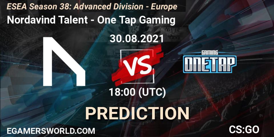 Nordavind Talent vs One Tap Gaming: Match Prediction. 30.08.2021 at 18:00, Counter-Strike (CS2), ESEA Season 38: Advanced Division - Europe