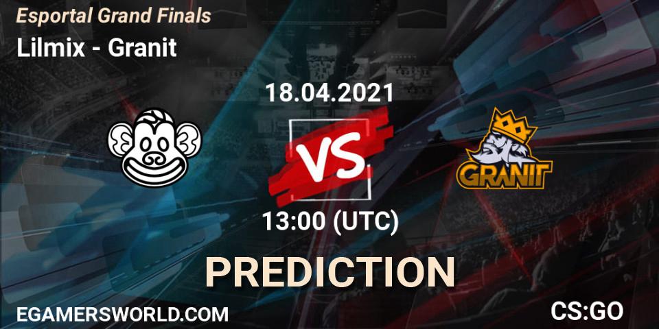 Lilmix vs Granit: Match Prediction. 18.04.2021 at 13:00, Counter-Strike (CS2), Esportal Grand Finals