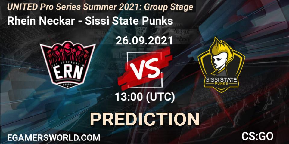 Rhein Neckar vs Sissi State Punks: Match Prediction. 26.09.2021 at 13:00, Counter-Strike (CS2), UNITED Pro Series Summer 2021: Group Stage