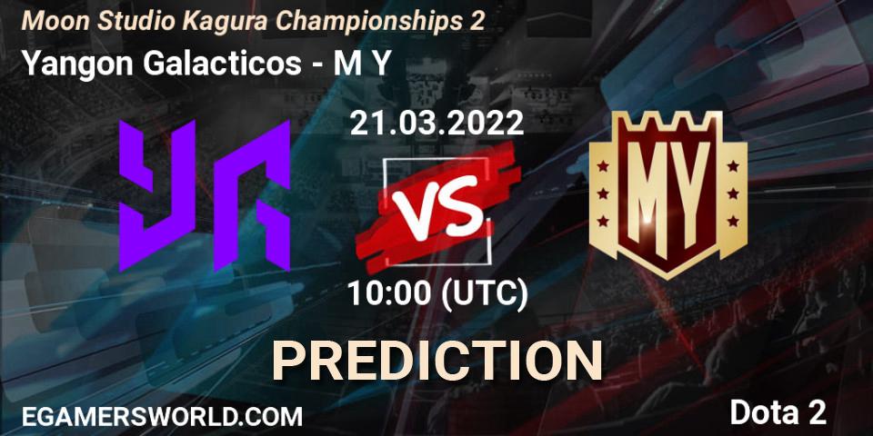 Yangon Galacticos vs M Y: Match Prediction. 21.03.2022 at 10:18, Dota 2, Moon Studio Kagura Championships 2