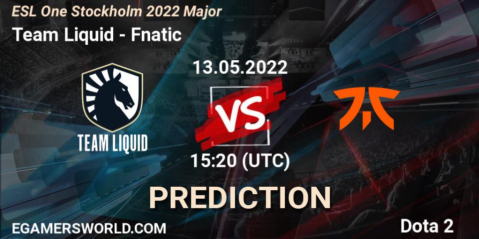 Team Liquid vs Fnatic: Match Prediction. 13.05.22, Dota 2, ESL One Stockholm 2022 Major