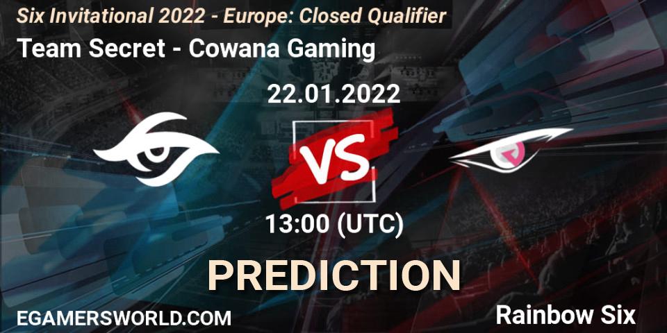Team Secret vs Cowana Gaming: Match Prediction. 22.01.2022 at 13:00, Rainbow Six, Six Invitational 2022 - Europe: Closed Qualifier