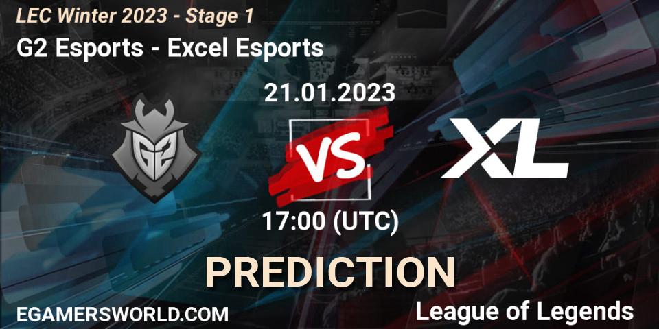 G2 Esports vs Excel Esports: Match Prediction. 21.01.23, LoL, LEC Winter 2023 - Stage 1